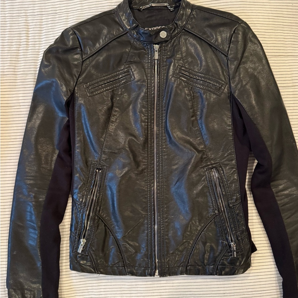 Express Black Leather Jacket for Women